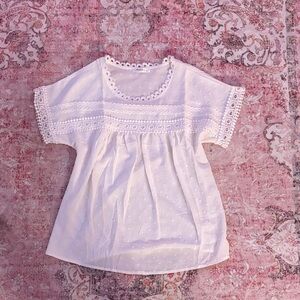 White Lace Trim Top